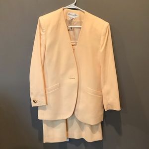 Vintage Christian Dior Light Yellow Suit Set